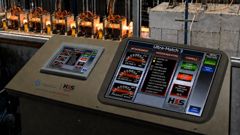 Ultra-Match 3 operator console and HMI on a running induction line